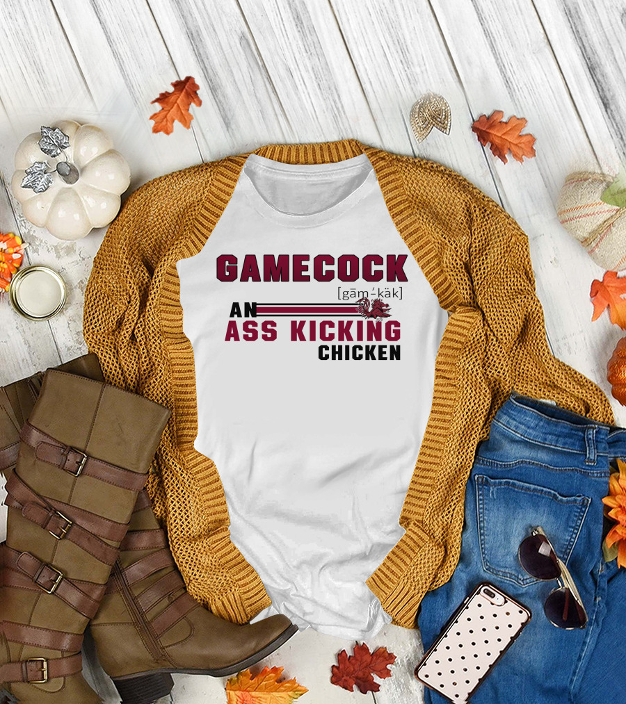 Gamecock Ass Kicking Chicken Rooster Mascot Gam-käk Definition T-Shirt