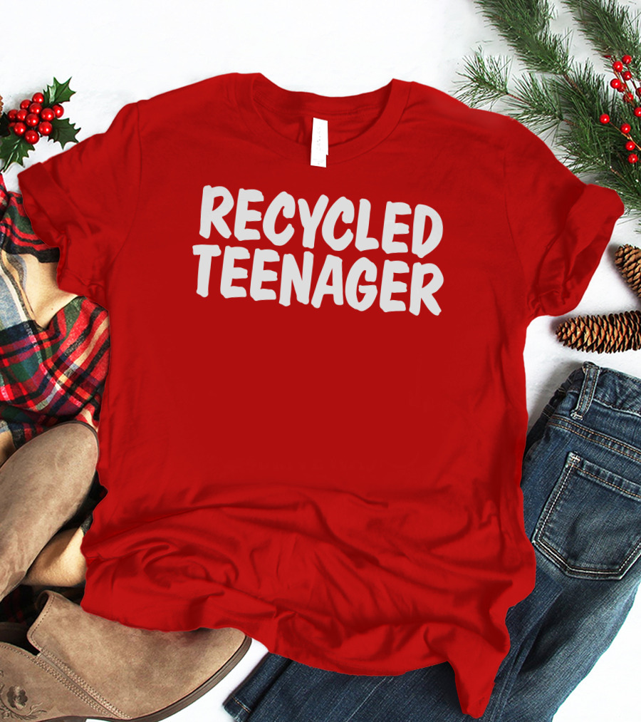 Recycled Teenager Bold White Text Fun T-Shirt