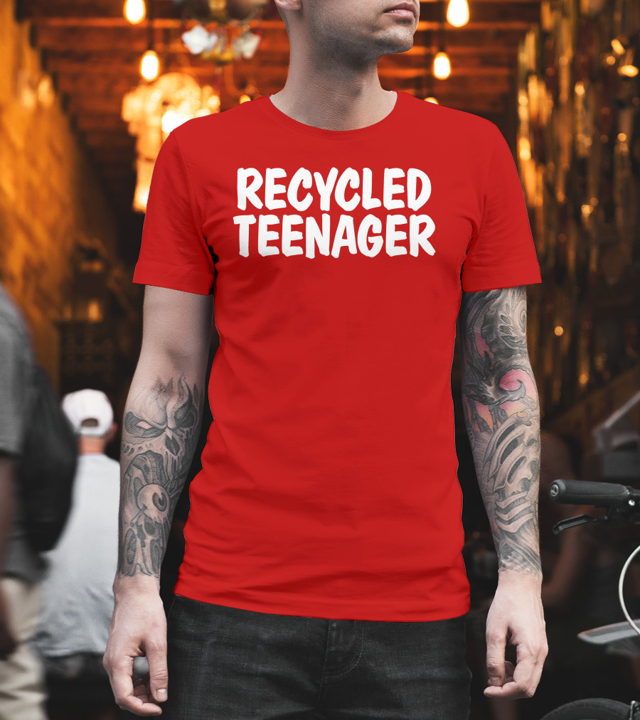 Recycled Teenager Bold White Text Fun T-Shirt