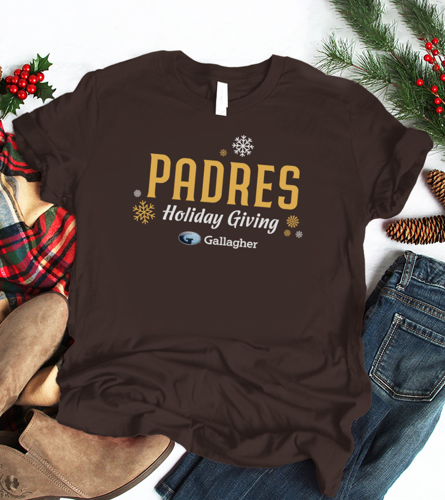 Padres Holiday Giving Gallagher Snowflakes T-Shirt