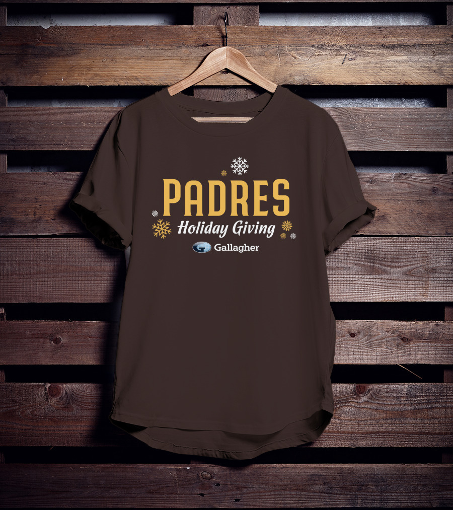 Padres Holiday Giving Gallagher Snowflakes T-Shirt