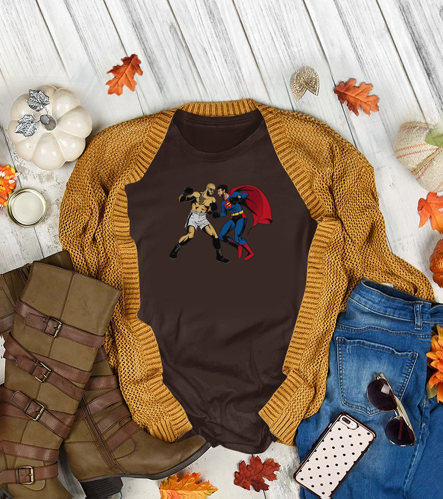 Adin Vs. Top Cartoon Boxer Superhero Confrontation T-Shirt