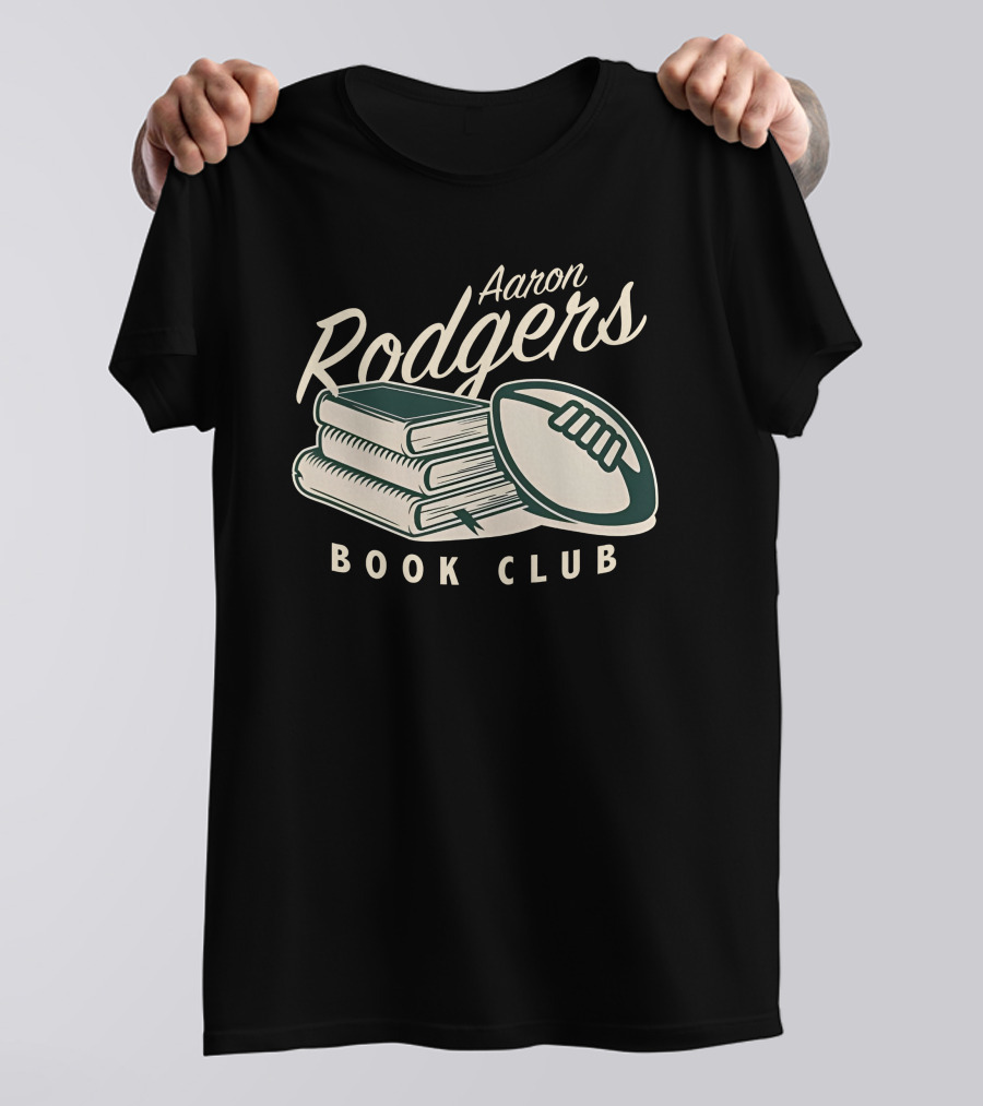 Pat McAfee Show Aaron Rodgers Book Club Football Stack T-Shirt