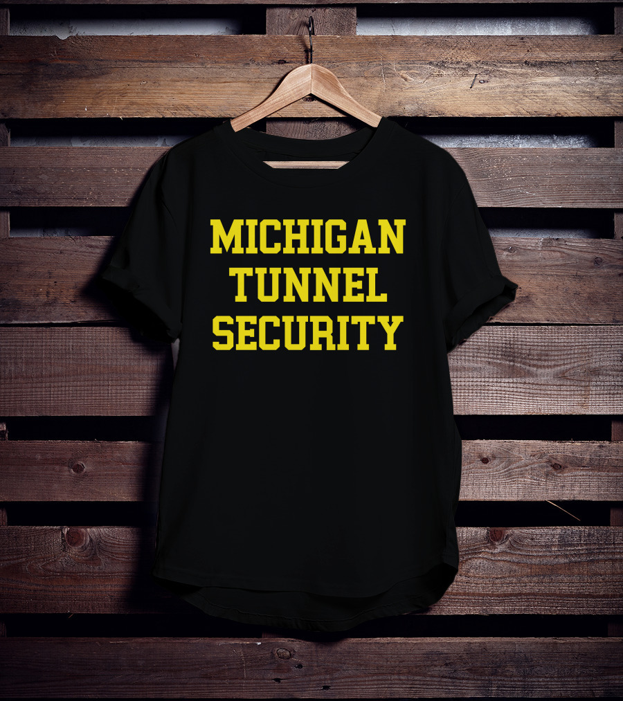 Michigan Tunnel Security Yellow Lettering T-Shirt