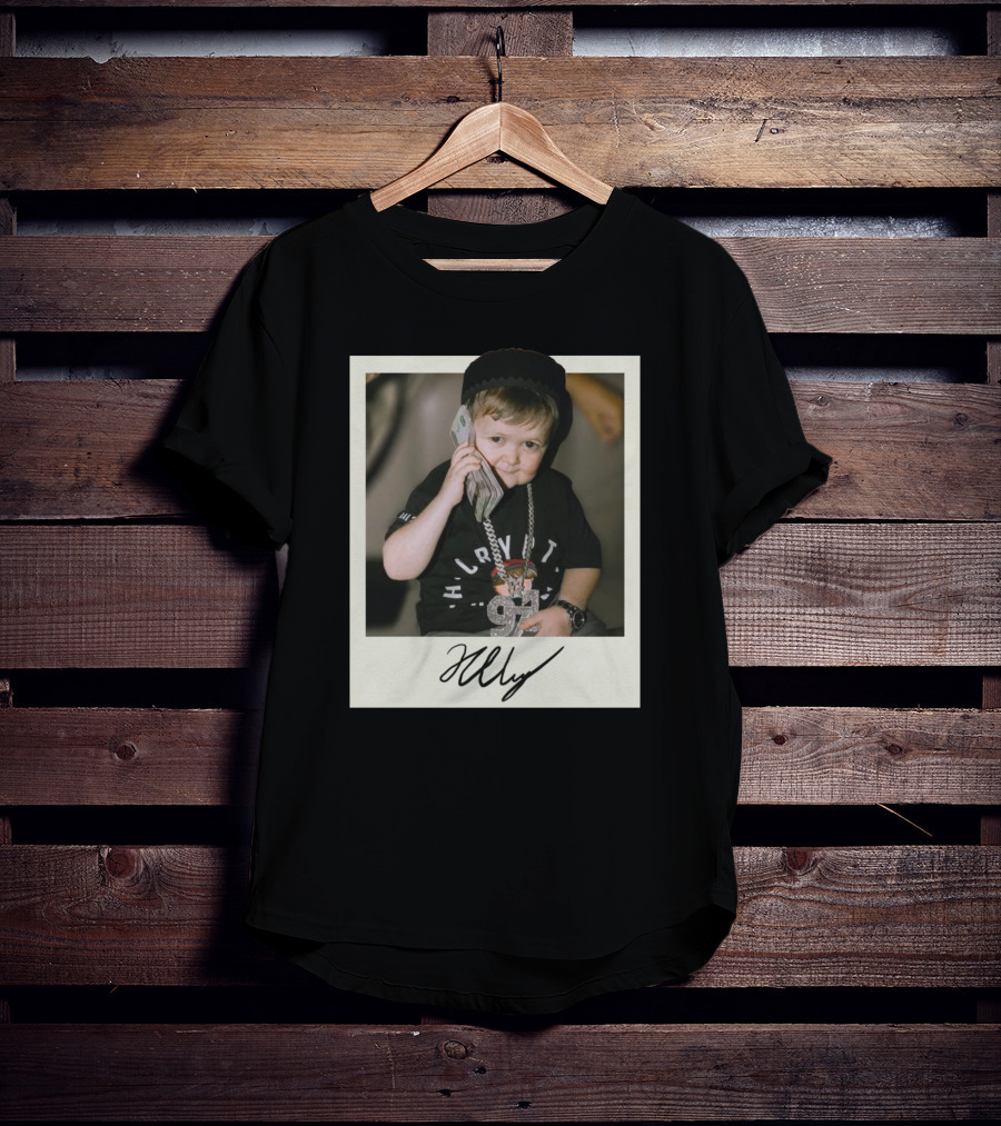 Hasbulla Polaroid Photograph With Signature And Phone Chain T-Shirt