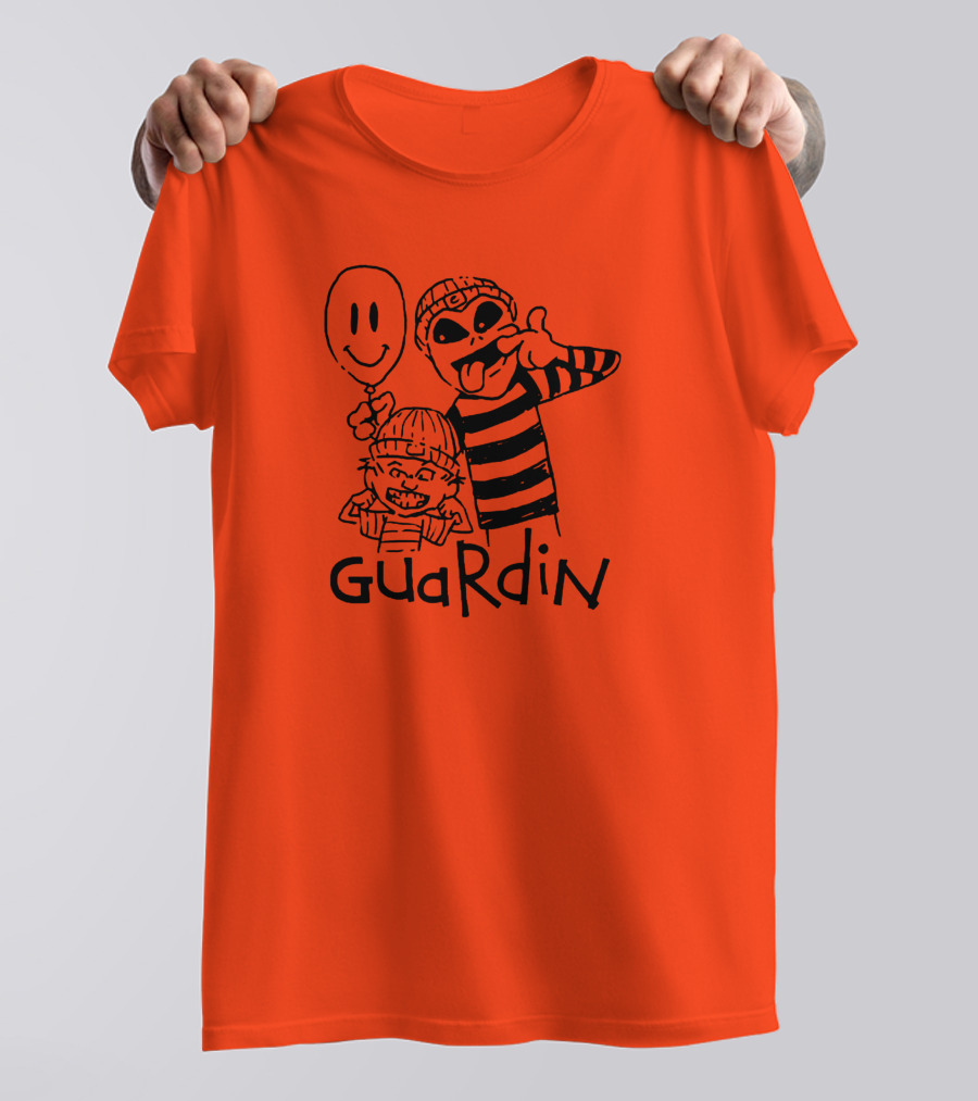 Calvin And Hobbs Guardin Graffiti Style Mischief Balloon T-Shirt