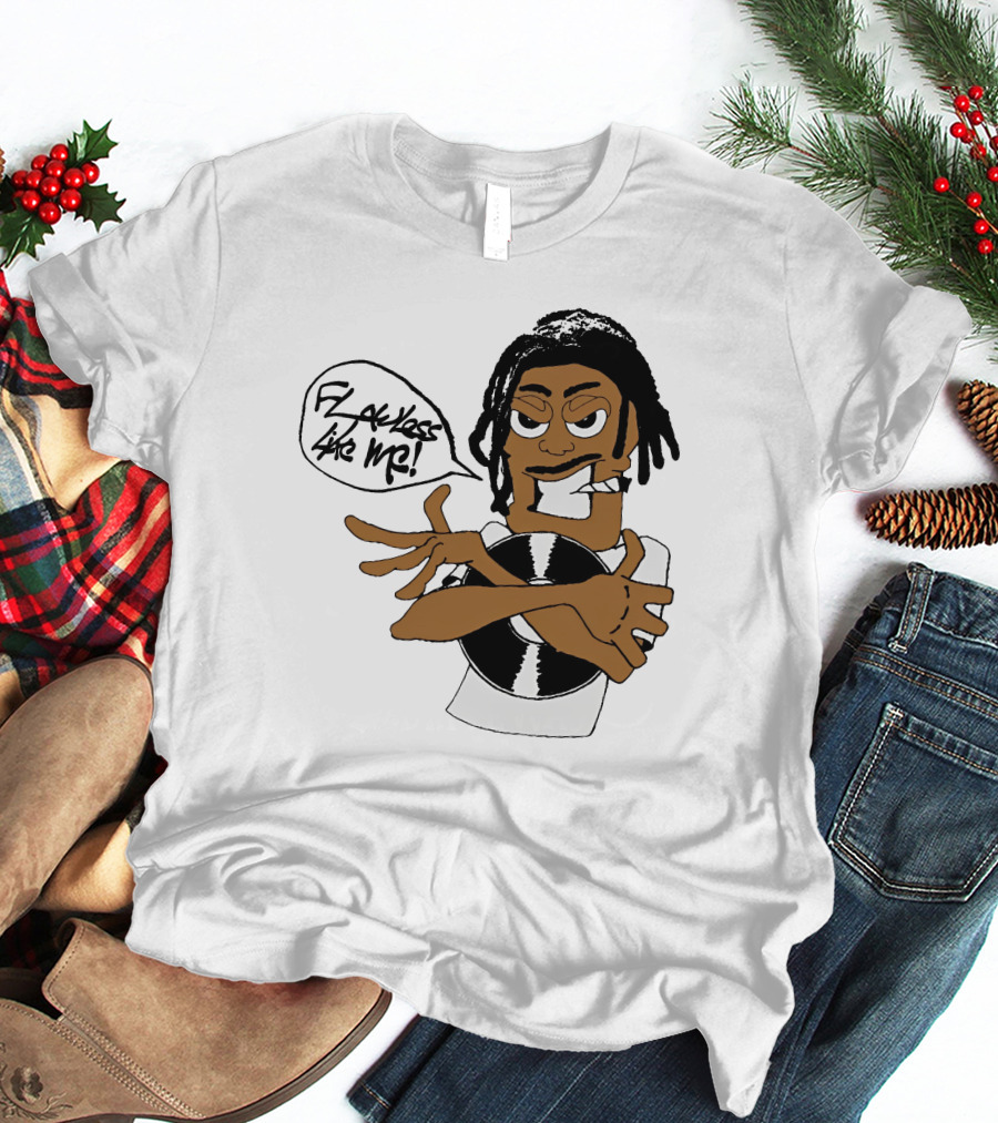 Flawless Like Me Vinyl Graphic Character With Crossed Arms And Vinyl Record T-Shirt