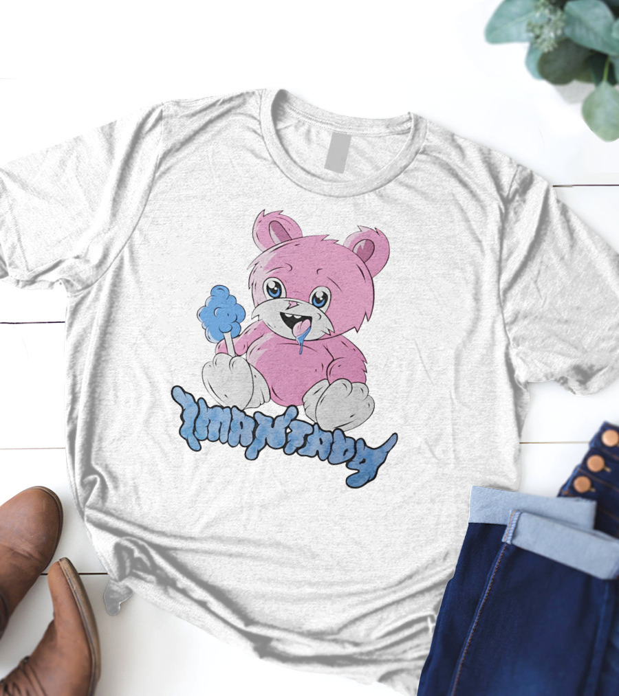 Camiseta Fluffy Cute Imantado Bear With Candyfloss T-Shirt