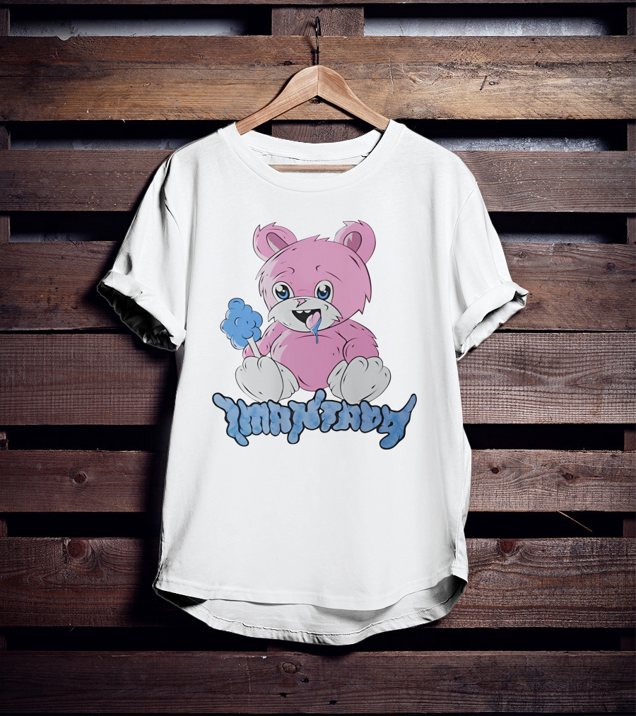 Camiseta Fluffy Cute Imantado Bear With Candyfloss T-Shirt