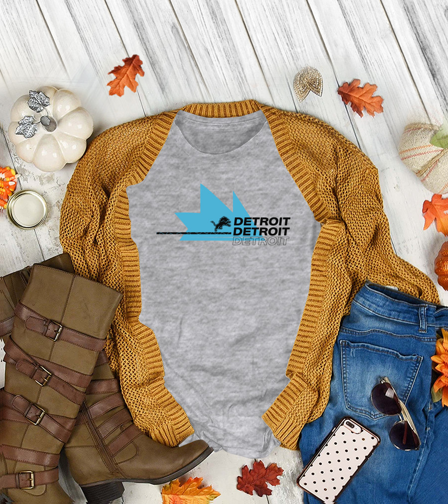 Ninja X Detroit Lions Midwest Blue Lion Emblem T-Shirt