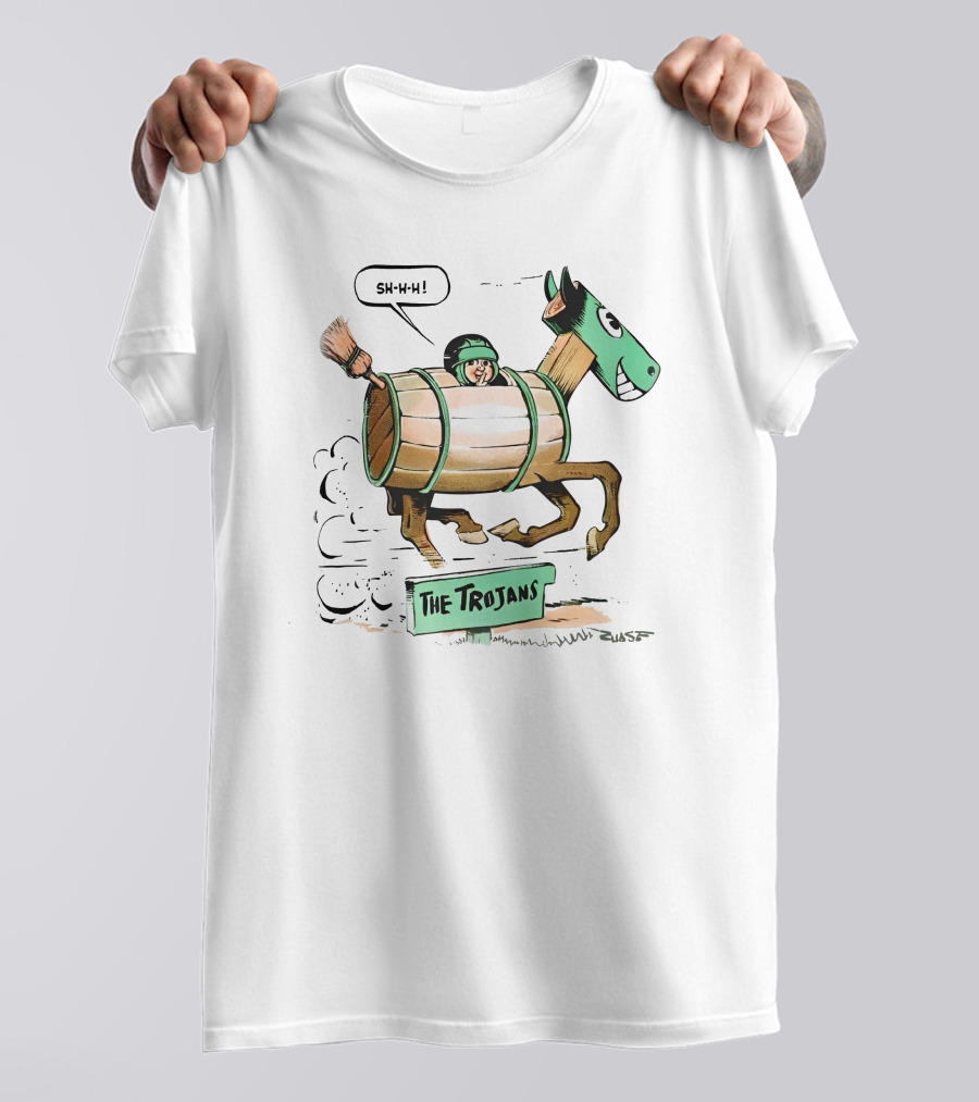 Tulane Football Sh-H-H The Trojans Trojan Horse Cartoon T-Shirt