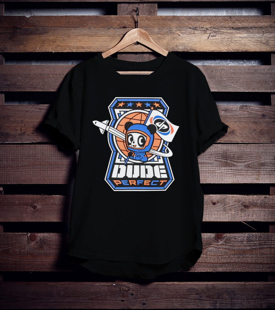 Astropanda Rocket Dude Perfect Flag Stars 2.0 T-Shirt
