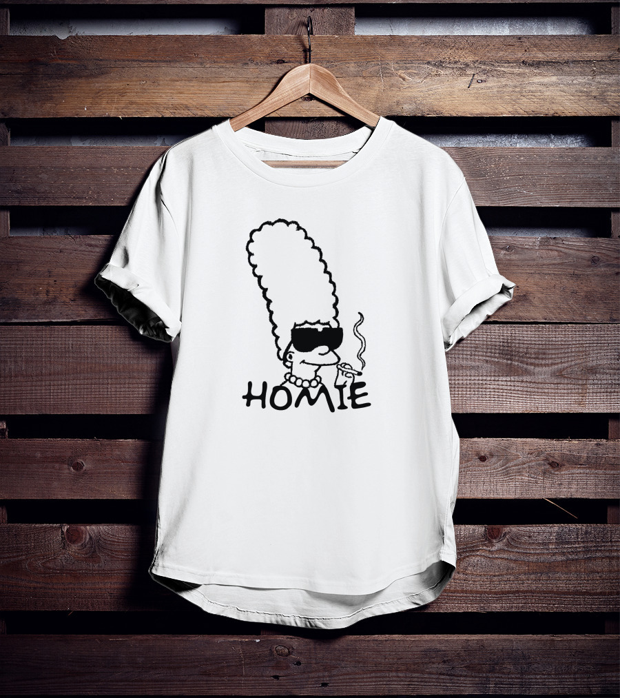 Marge Simpson Homie Smoking With Sunglasses T-Shirt