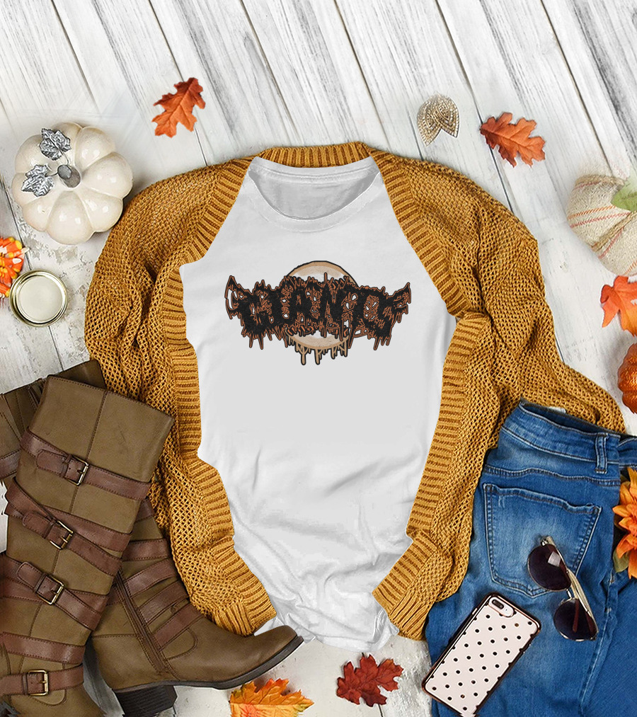 Deathcore Giants Horror Dripping Typography T-Shirt