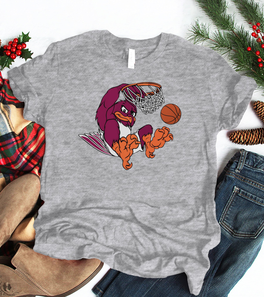 Clark Ruhland Hokiebird Basketball Dunk T-Shirt