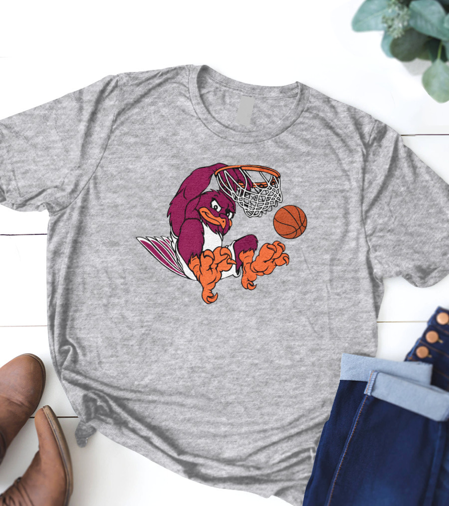 Clark Ruhland Hokiebird Basketball Dunk T-Shirt