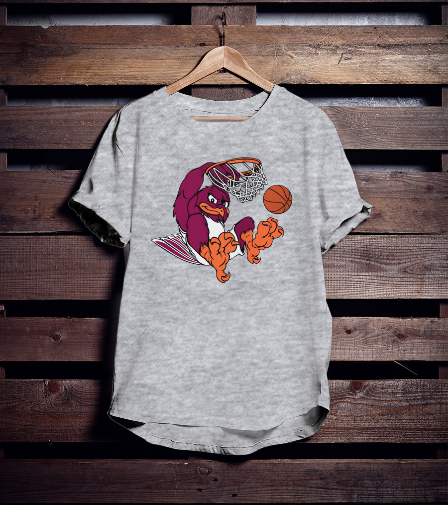 Clark Ruhland Hokiebird Basketball Dunk T-Shirt