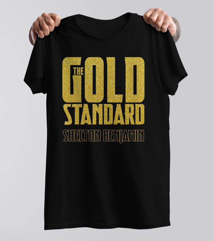 The Gold Standard Shelton Benjamin Gold Lettering T-Shirt