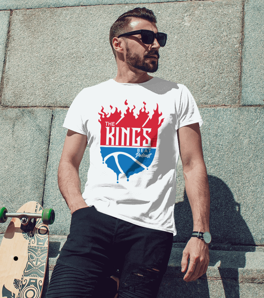 The Kings Beat Podcast Flame Basketball Drip T-Shirt