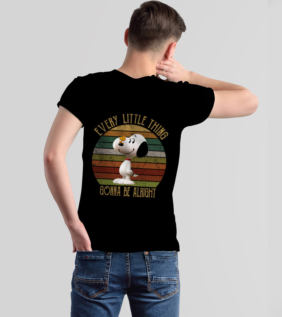 Every Little Thing Gonna Be Alright Snoopy Woodstock Vintage Circle T-Shirt