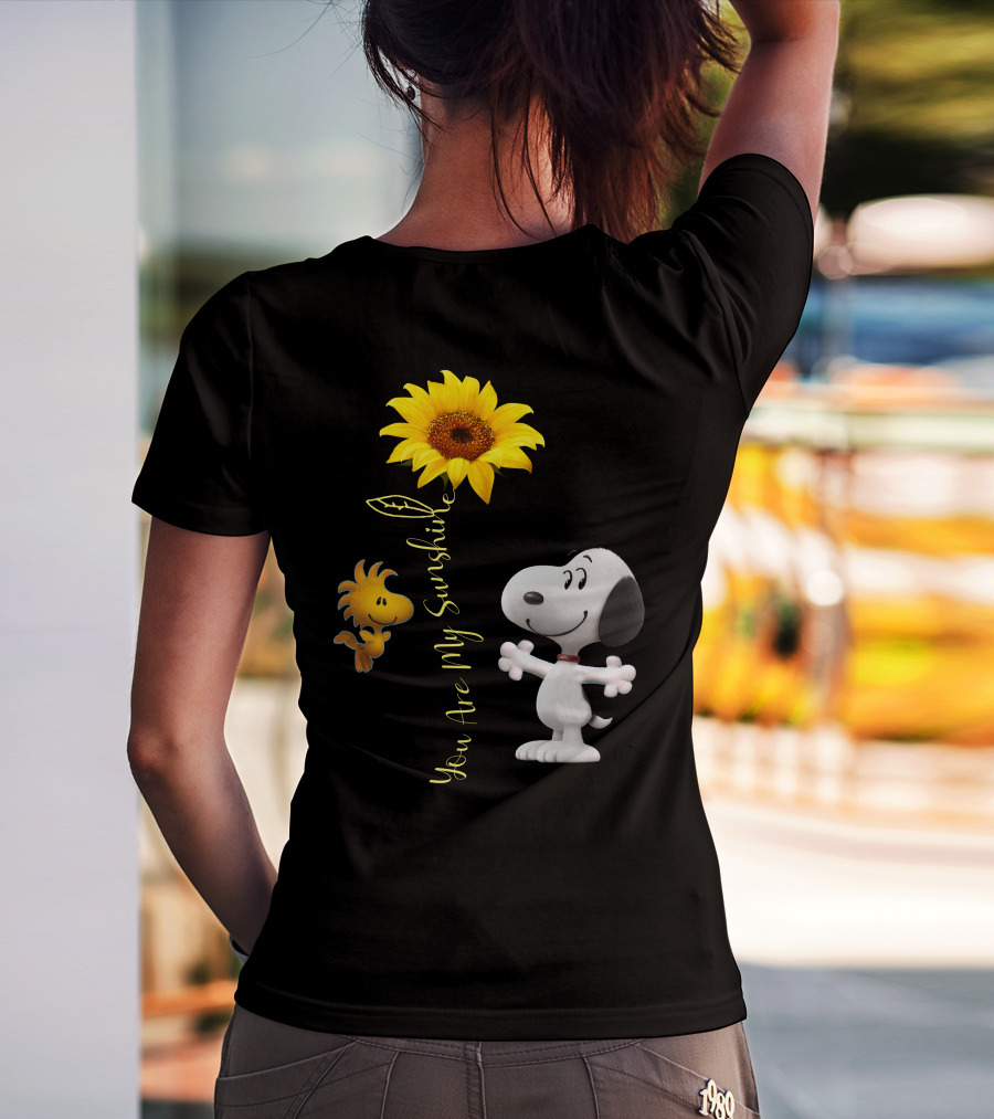 Snoopy And Woodstock You Are My Sunshine Sunflower T-Shirt