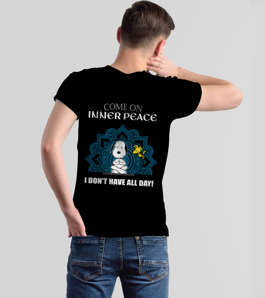 Come On Inner Peace I Don't Have All Day Snoopy And Woodstock Lotus Mandala T-Shirt