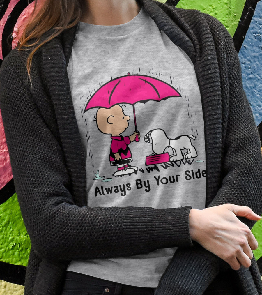 Always By Your Side Charlie Brown Snoopy Umbrella T-Shirt