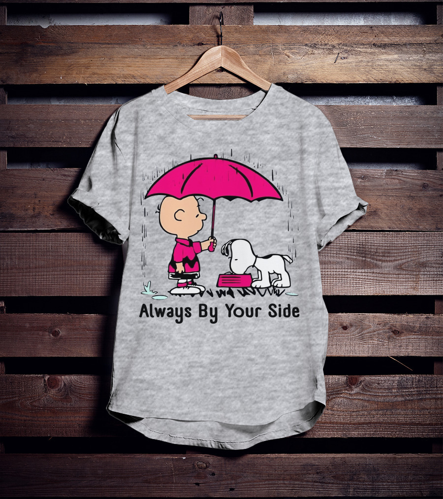 Always By Your Side Charlie Brown Snoopy Umbrella T-Shirt