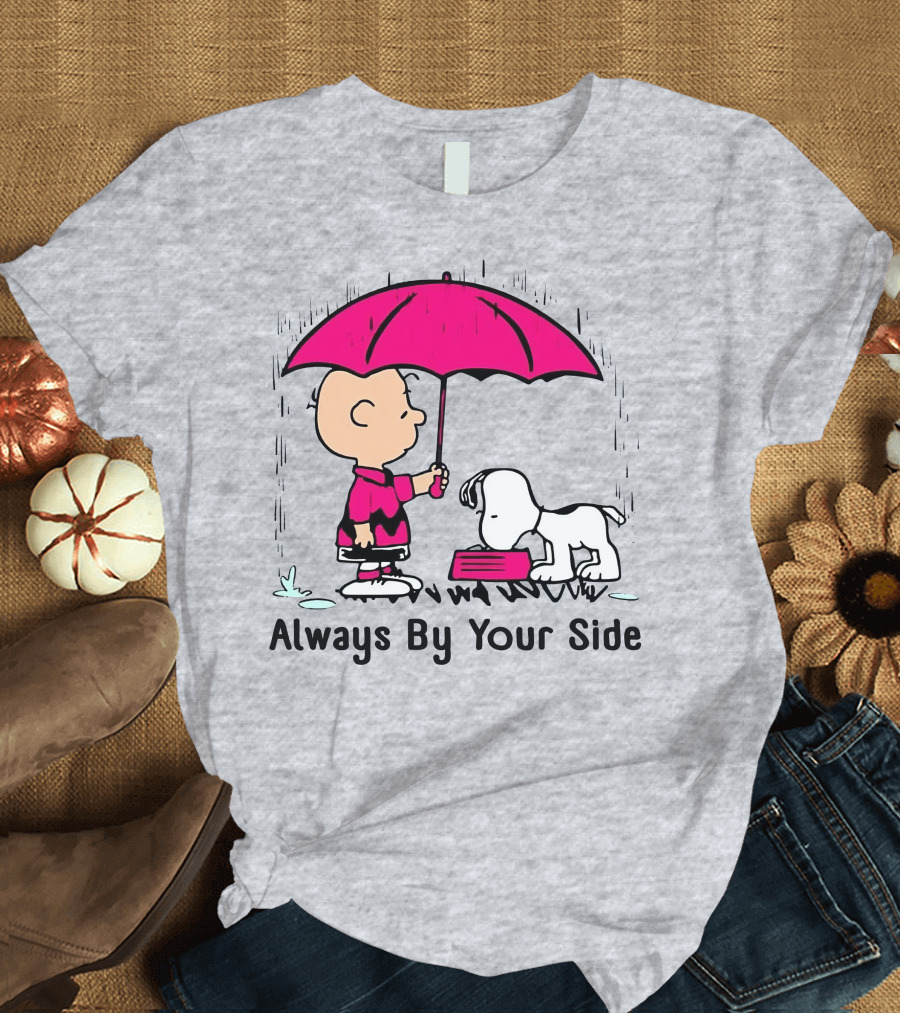 Always By Your Side Charlie Brown Snoopy Umbrella T-Shirt