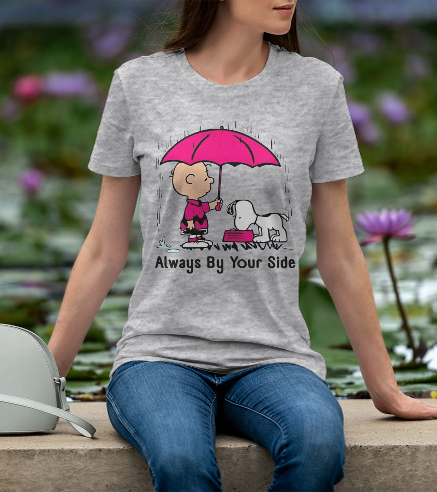 Always By Your Side Charlie Brown Snoopy Umbrella T-Shirt