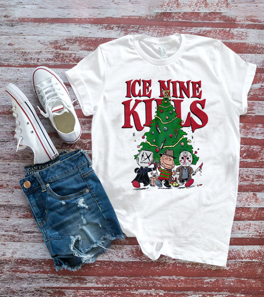 Merry Christmas Ice Nine Kills Horror Characters Christmas Tree T-Shirt
