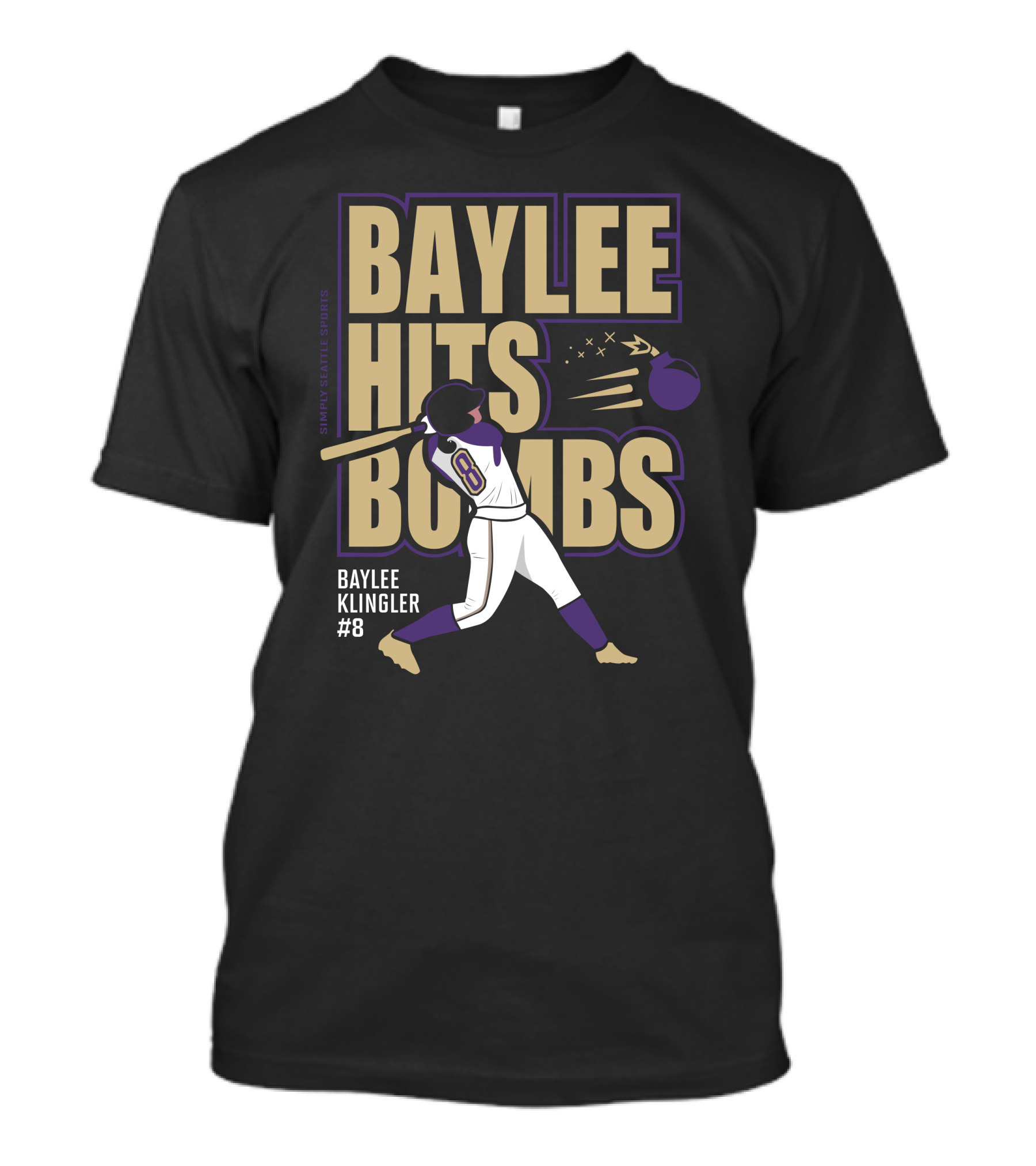 Baylee Hits Bombs Baylee Klingler #8 Samvy Seattle Sports T-Shirt