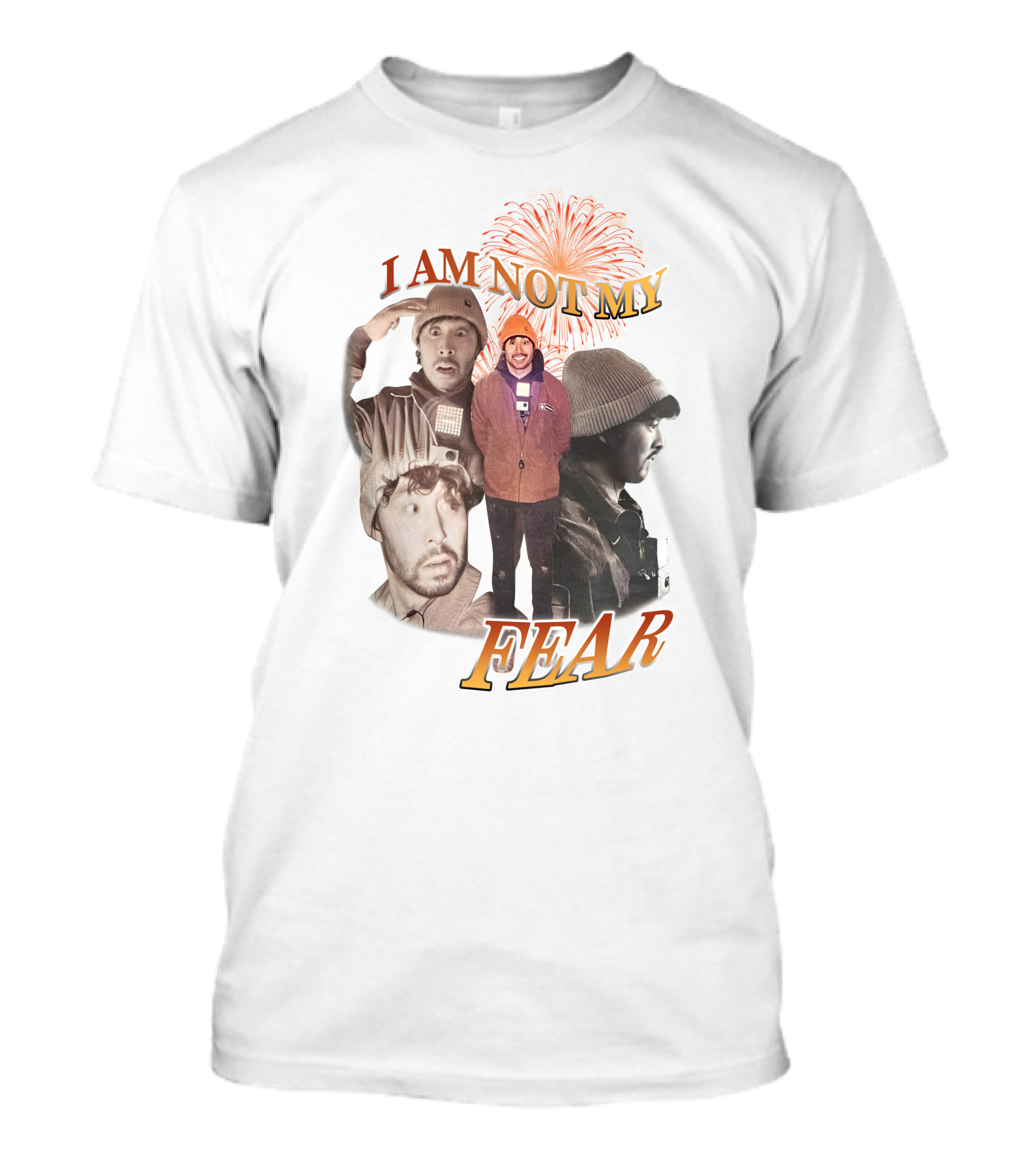 I Am Not My Fear Fireworks And Collage Portraits T-Shirt