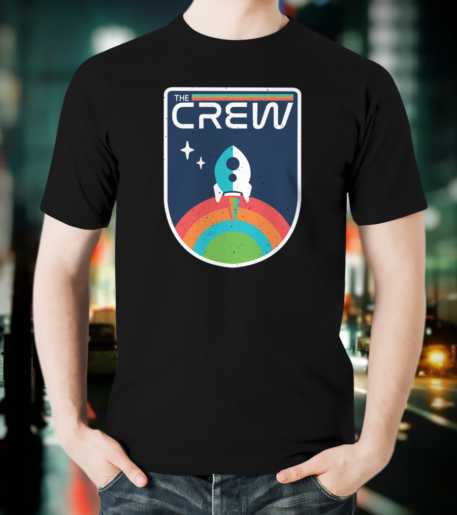THE CREW Vintage Rocket Launch Cosmic Rainbow T-Shirt