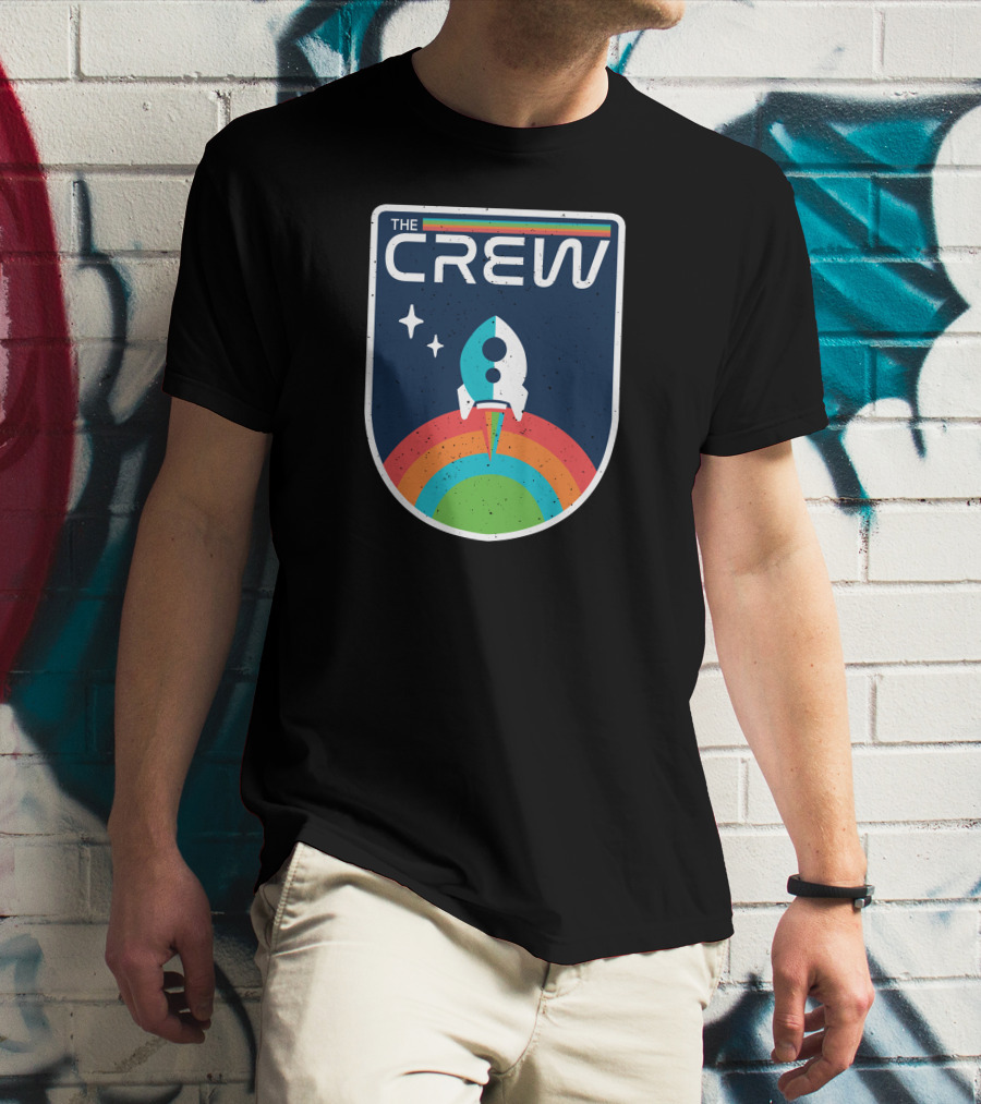 THE CREW Vintage Rocket Launch Cosmic Rainbow T-Shirt