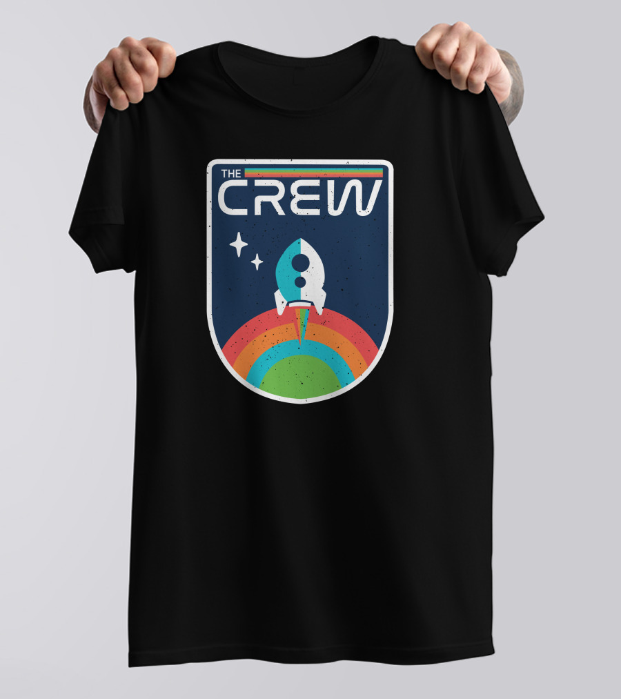 THE CREW Vintage Rocket Launch Cosmic Rainbow T-Shirt