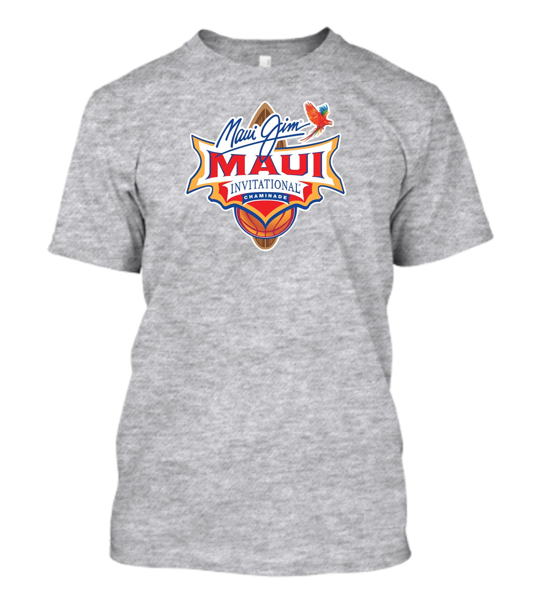 Maui Jim Invitational Chaminade Basketball Surfboard Logo עם תוכי T-Shirt