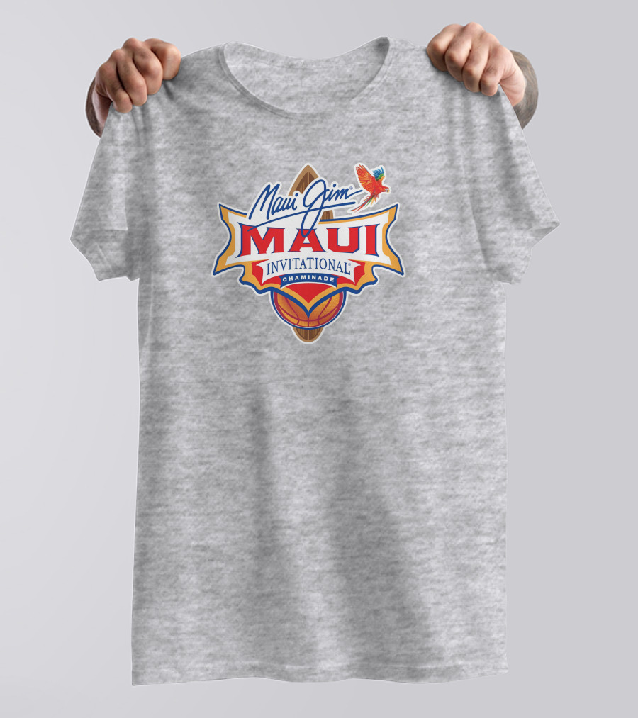 Maui Jim Invitational Chaminade Basketball Surfboard Logo עם תוכי T-Shirt