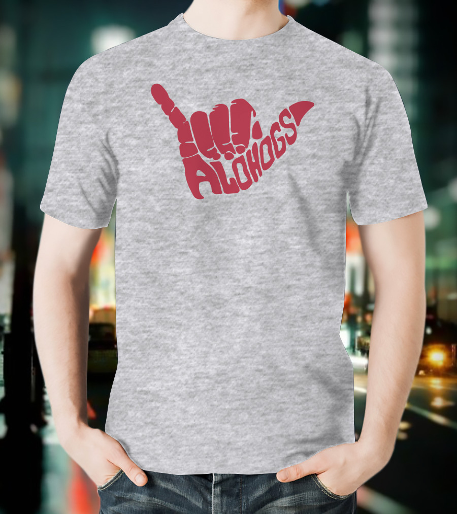 Shaka Hand Gesture With Alohogs Text T-Shirt