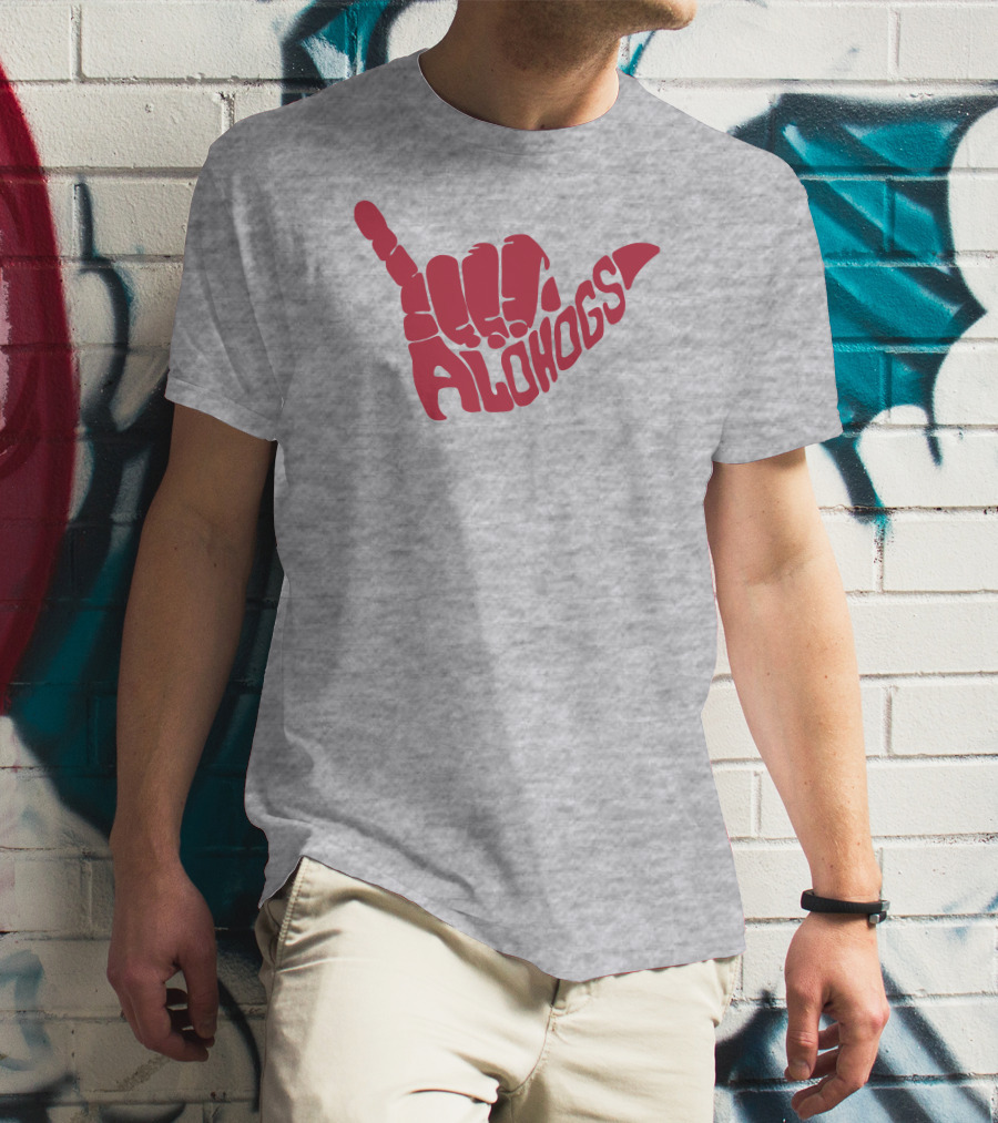 Shaka Hand Gesture With Alohogs Text T-Shirt