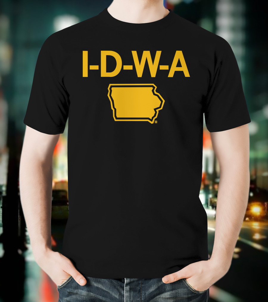 IDWA Yellow Iowa Outline T-Shirt
