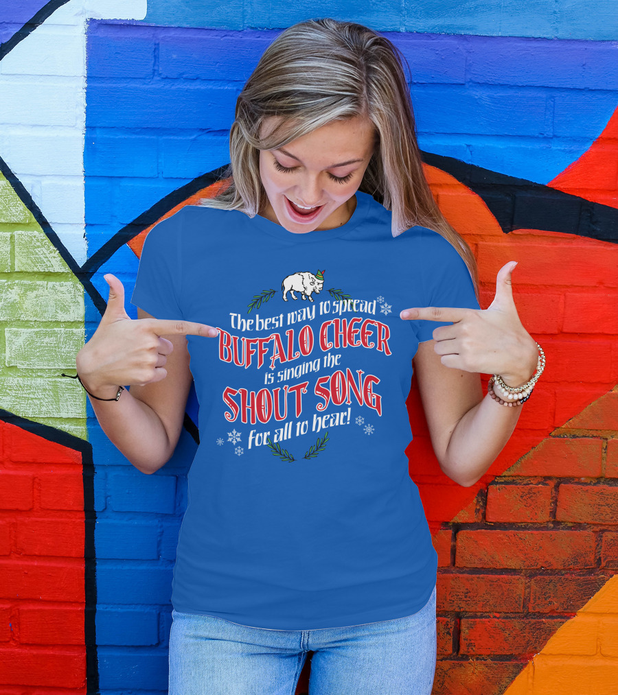 Buffalo Cheer With Shout Song Festive Buffalo Snowflakes T-Shirt