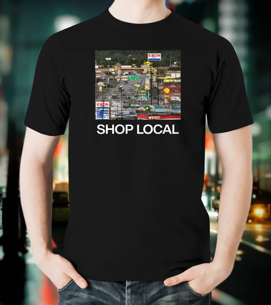 Breezewood Pennsylvania Shop Local Exxon Shell Highway Signs T-Shirt