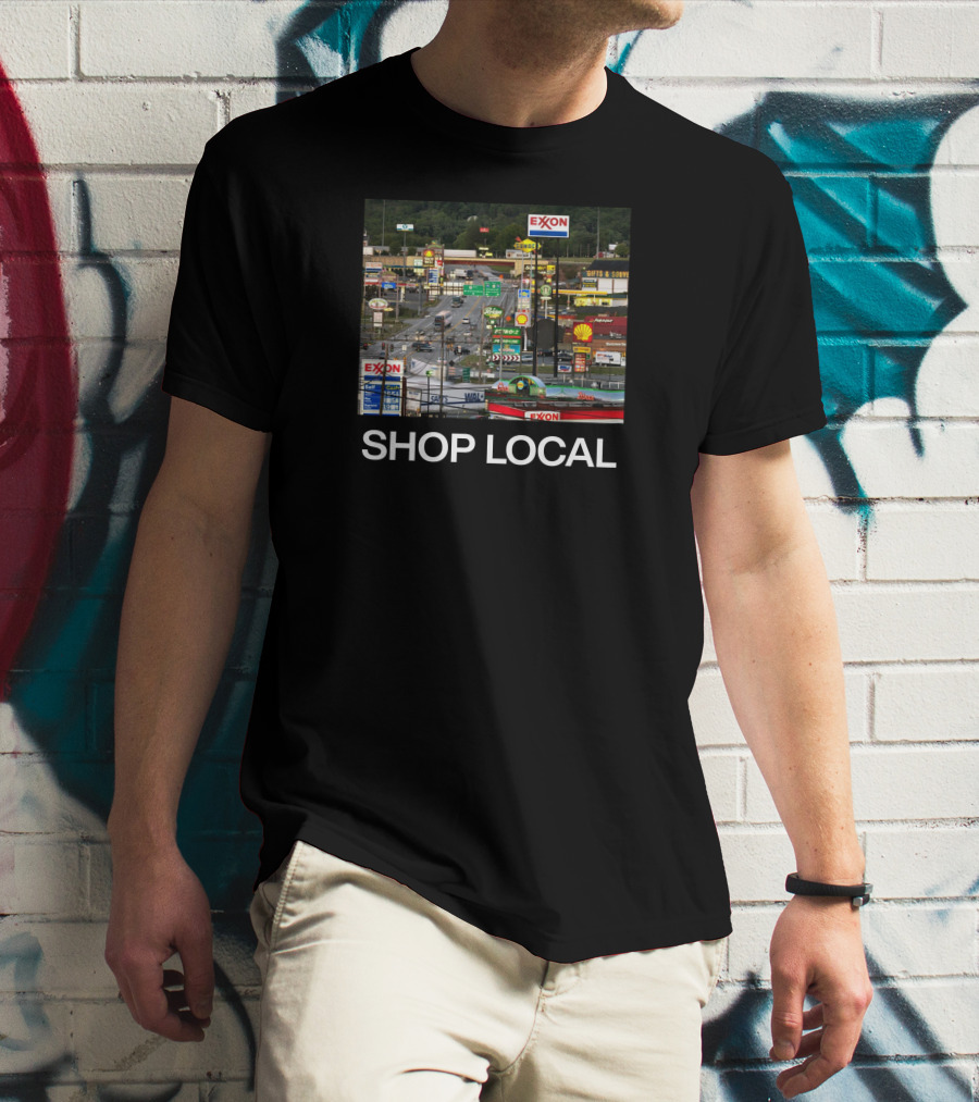 Breezewood Pennsylvania Shop Local Exxon Shell Highway Signs T-Shirt