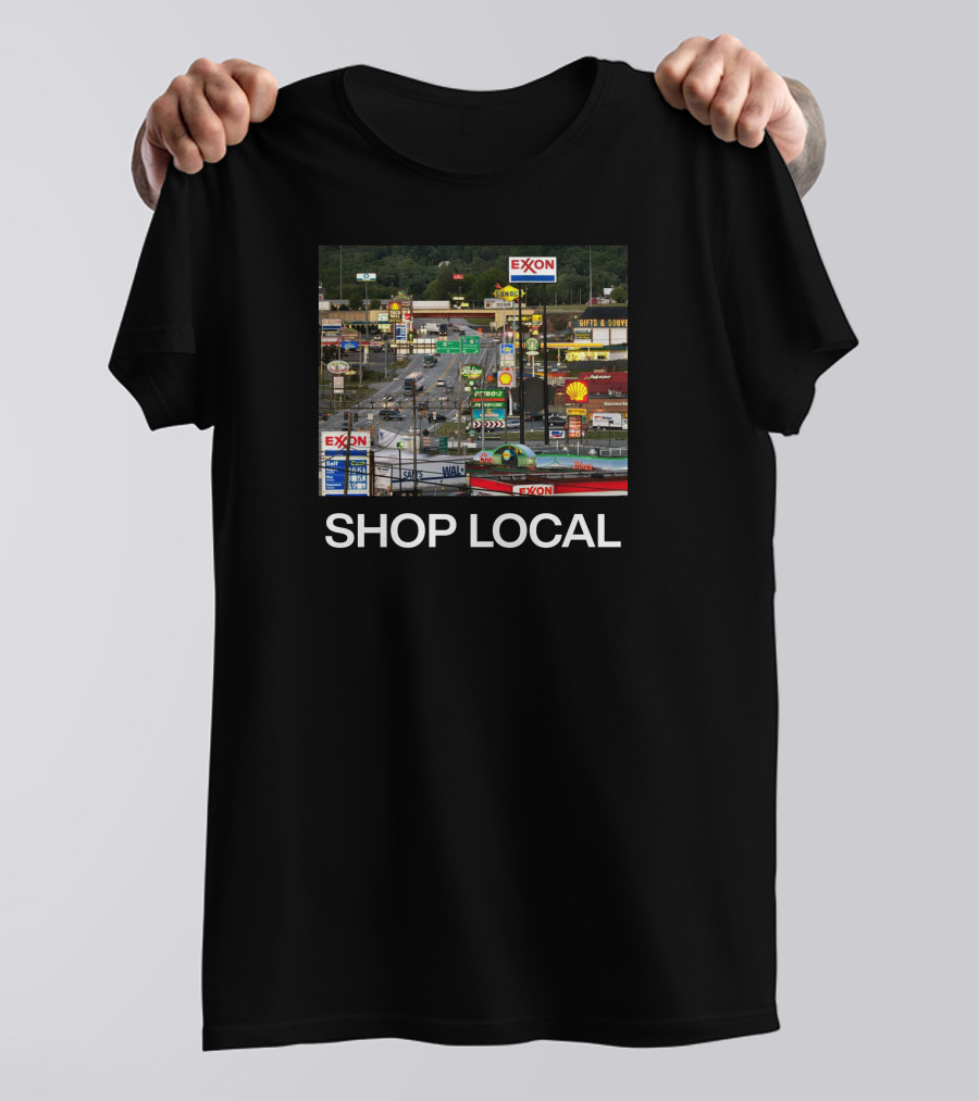 Breezewood Pennsylvania Shop Local Exxon Shell Highway Signs T-Shirt