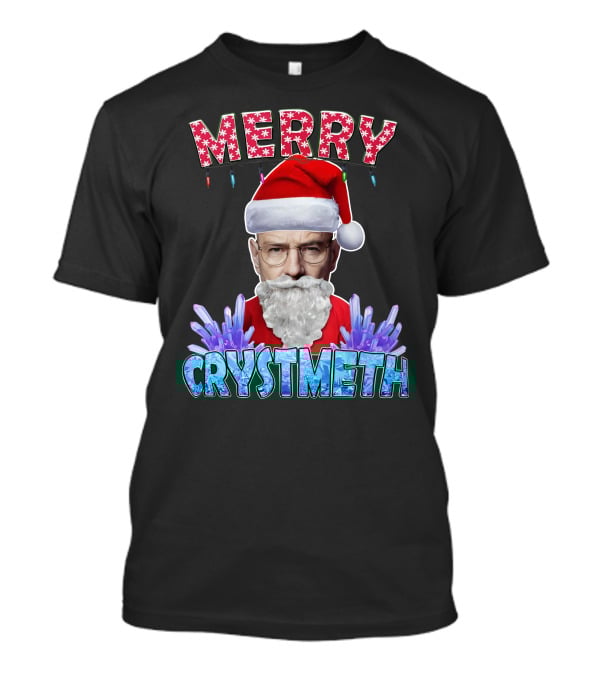 Merry Crystmeth Santa With Breaking Bad Inspired Elements T-Shirt