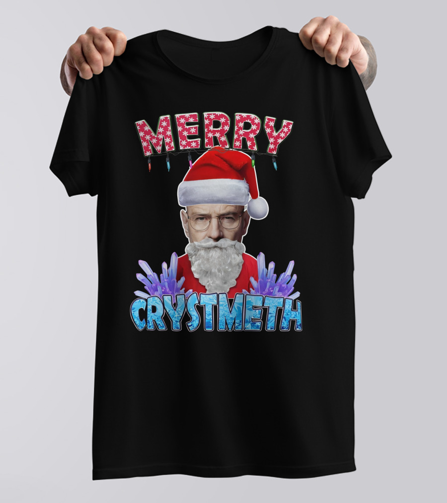 Merry Crystmeth Santa With Breaking Bad Inspired Elements T-Shirt