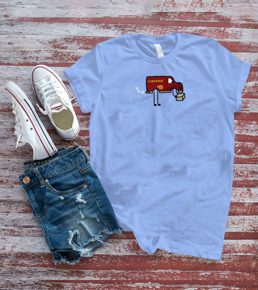 Cleveland 45 Delivery Van Basketball Legend Donovan Mitchell 71 Points T-Shirt