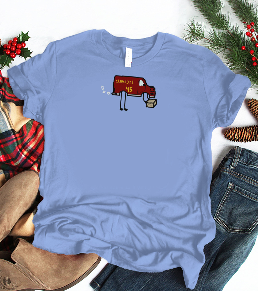 Cleveland 45 Delivery Van Basketball Legend Donovan Mitchell 71 Points T-Shirt