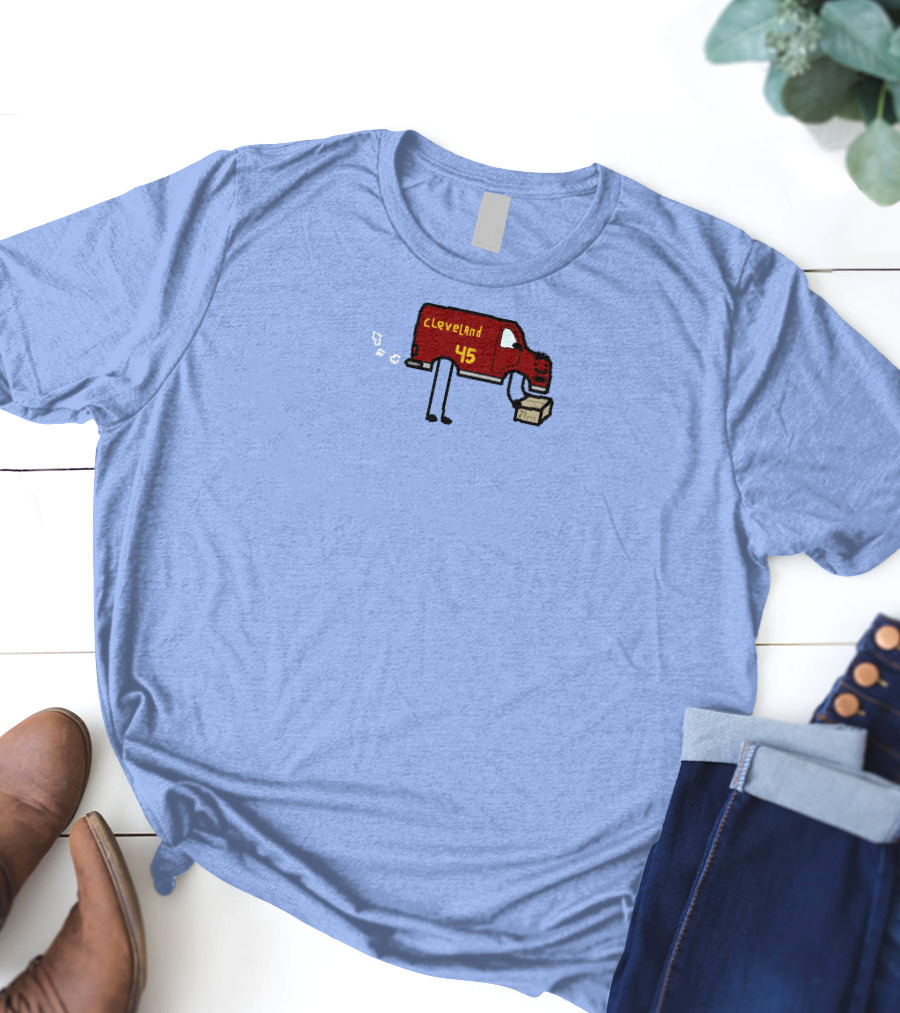 Cleveland 45 Delivery Van Basketball Legend Donovan Mitchell 71 Points T-Shirt